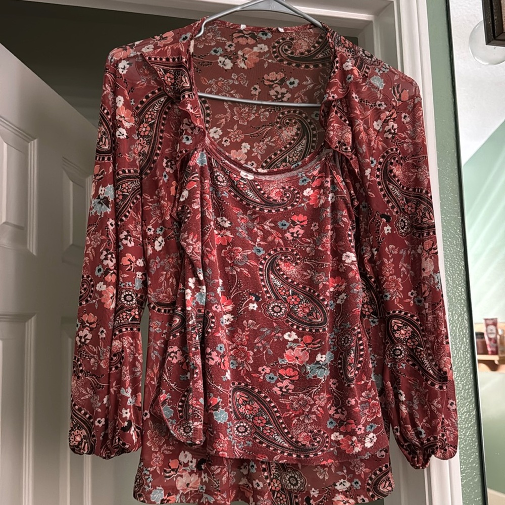 2 piece paisley top